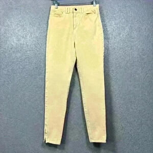 AMERICAN APPAREL Pastel Yellow High Rise Ankle Zip Skinny Pants Women 28 / 29